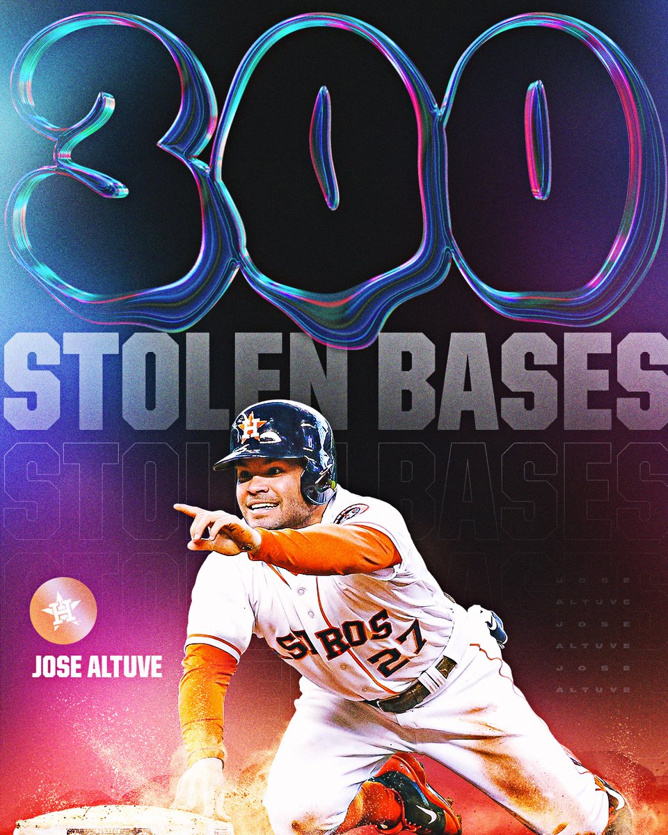 Congratulations to Jose Altuve on his 300th career stolen base 👏