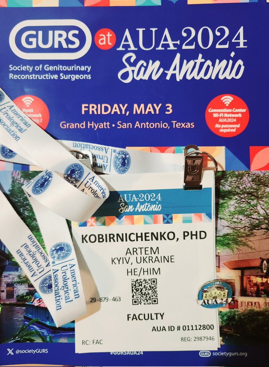 kobirni4enko's tweet photo. AUA2024 Conference in San-Antonio, TX, USA
Together with my colleague @dr_bond_uro made report on Reconstructive Urology and War Zone Trauma in Ukraine. Thanks to the organizers for the invitation, special thanks to prof. @urorecon for mentorship #AUA2024 #SanAntonio #GURS https://t.co/X6IRnhcDnp