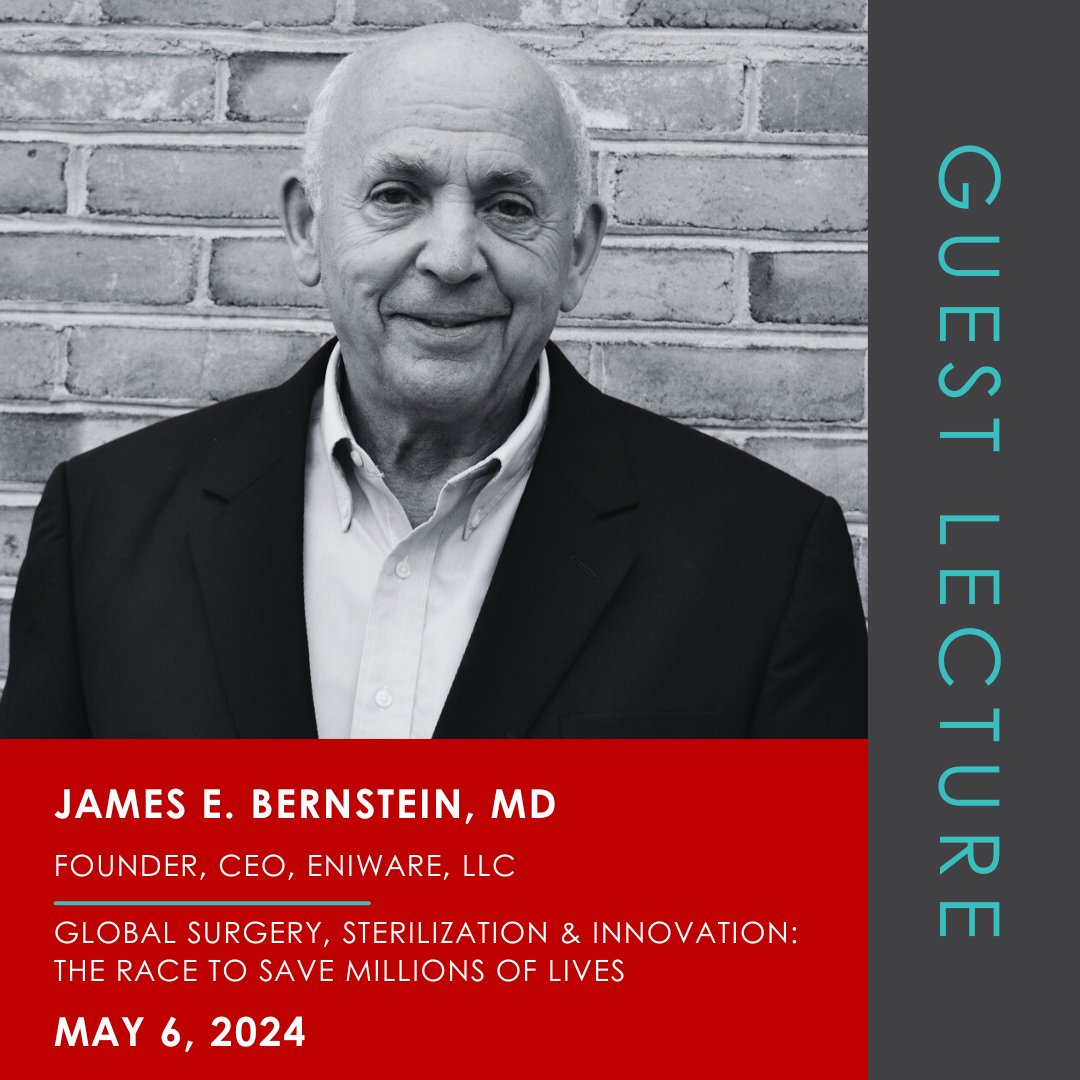 Center for Global Surgery (@uucgs) on Twitter photo Join us May 6 for a Special Guest Lecture by James E. Bernstein, MD, founder and CEO of Eniware, LLC for a lecture on "Global Surgery, Sterilization, & Innovation: The Race to Save Millions of Lives." For registration information, email Liz.Elvira@hsc.utah.edu. #GlobalSurgery Join us May 6 for a Special Guest Lecture by James E. Bernstein, MD, founder and CEO of Eniware, LLC for a lecture on "Global Surgery, Sterilization, & Innovation: The Race to Save Millions of Lives." For registration information, email Liz.Elvira@hsc.utah.edu. #GlobalSurgery