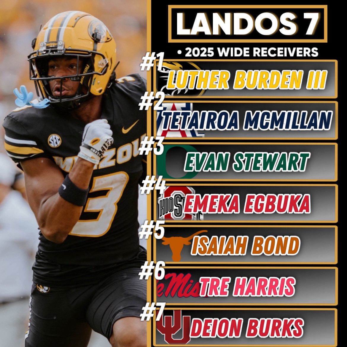 • Lando’s first official positional rankings for the 2025 NFL Draft• 

•Decided to kick it off with WR because that’s one of my favorite groups of this class •

Thoughts?

#NFLDraft | #CollegeFootball