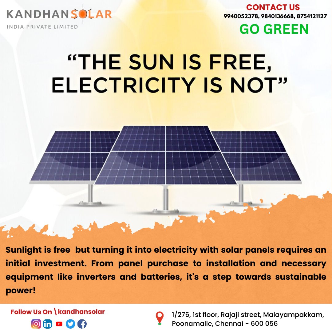 Let's make the most of nature's abundant resources☀️💡
.
.
Follow us for more updates
@kandhansolar
.
.
#kandhansolar #SolarPanels #RenewableEnergy #CleanEnergy #EnergyIndependence #SustainableLiving #SaveMoney #GoSolar #GreenTech