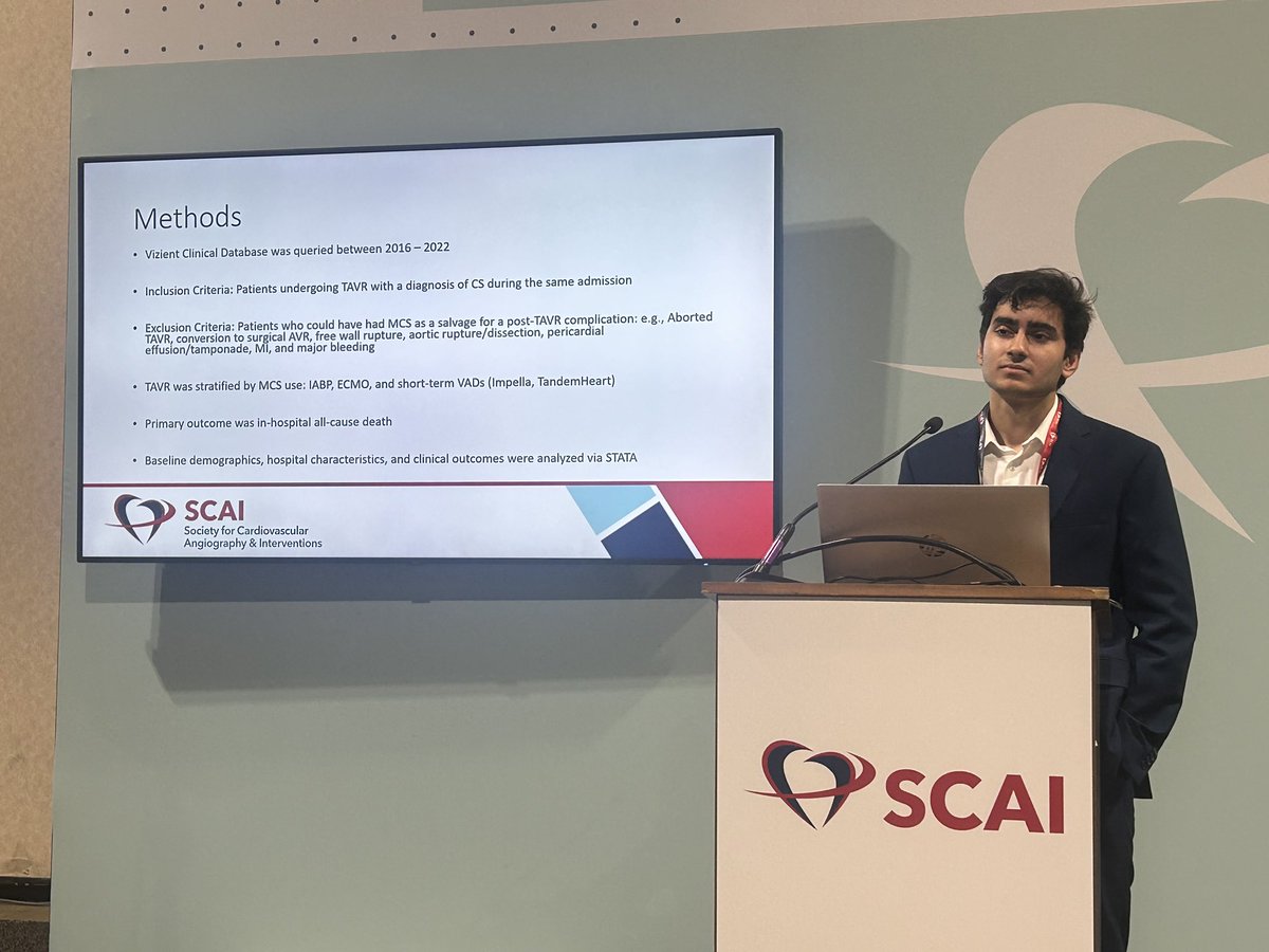 Proud of our superstar @BrownMedicine student @Ali_A_Khan9 presenting on trends and outcomes of MCS use with TAVR #SCAI2024! @BrownCardiology @JDawnAbbott1 @paulcgordon1 @athenapoppas @hzimran @AhmedElkaryoni @SarasVallabhMD