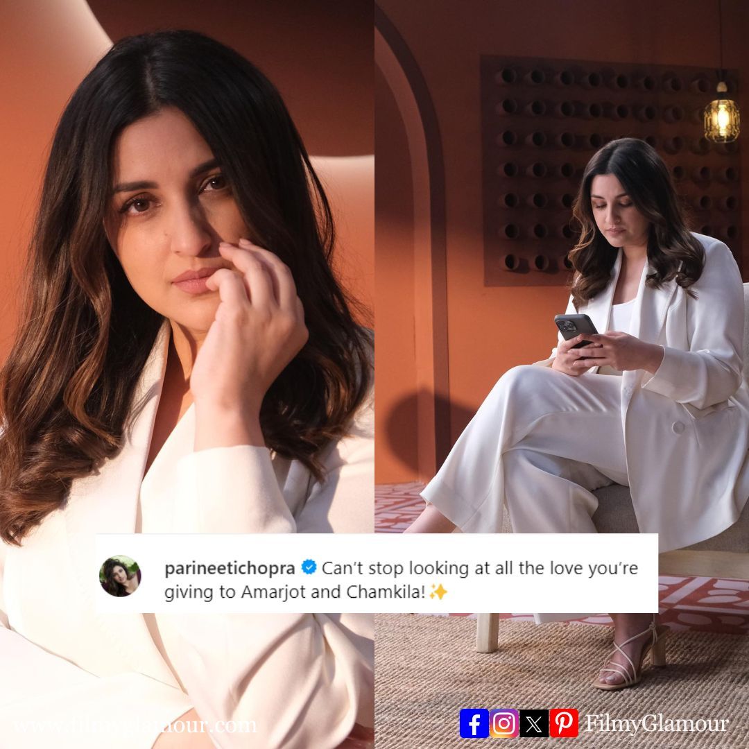 Parineeti Chopra looks Pretty In White Pantsuit. 🤍 

#ParineetiChopra #AmarSinghChamkila #Bollywood #FilmyGlamour