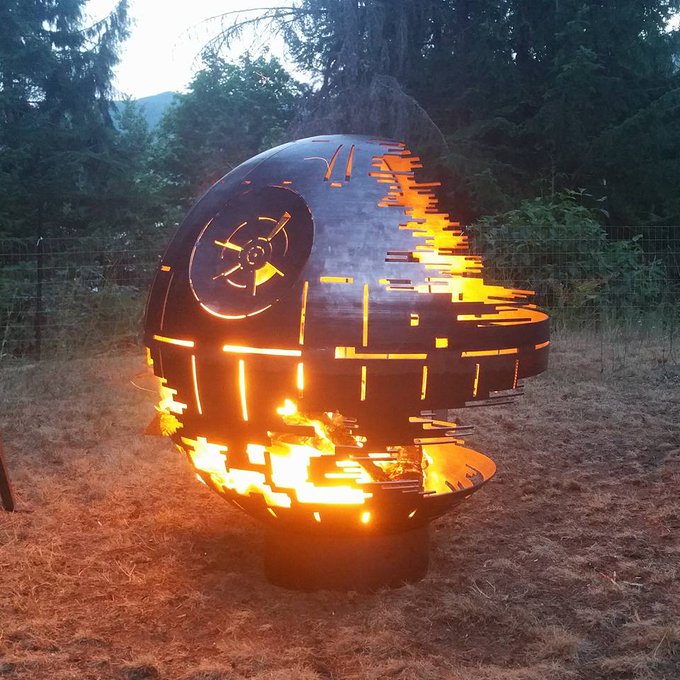 Need a new firepit? Consider this 36' incredibly accurate Death Star 2 #MayThe4thBeWithYou #MayTheFourth