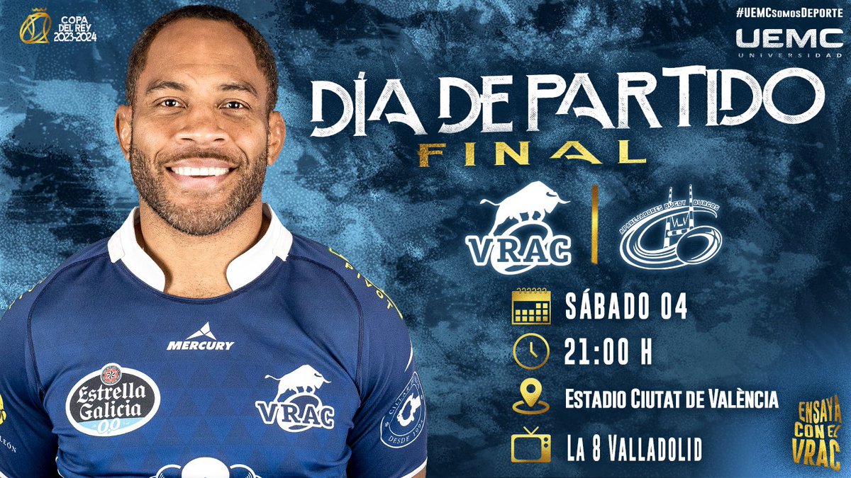 🔵 🏴󠁧󠁢󠁳󠁣󠁴󠁿 ⚔️ Es #DíaDePartido, es #DíaDeFinal 🆚 @RugbyAparejos (21.00) 🏟️ Ciutat de Valencia 📺 @la8valladolid @CopaReyRugby