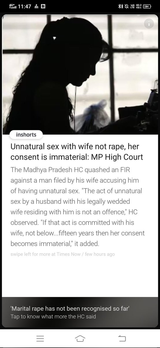 Need of the hour ...to change the mentality of judges and this need to be punishable for having unnatural sex with wife and also to make punishable the #maritalrape