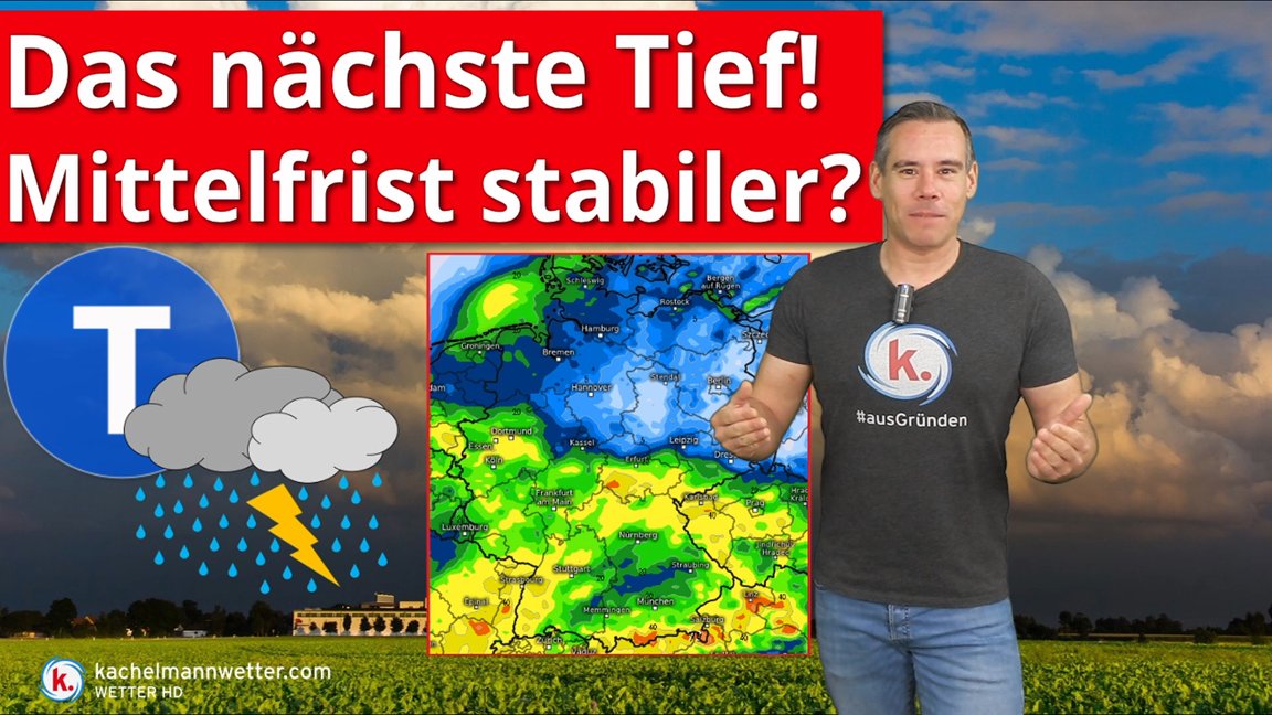 Neues Tief erreicht Deutschland, nächste Woche von Norden trockener und sonniger

Teils kräftige Regenfälle und einzelne Gewitter kommen auf, in der Südhälfte wird es bis Dienstag teils sehr nass. Mehr auch zum weiteren Trend im neuen Video:
youtube.com/watch?v=o3HOey…
/FR