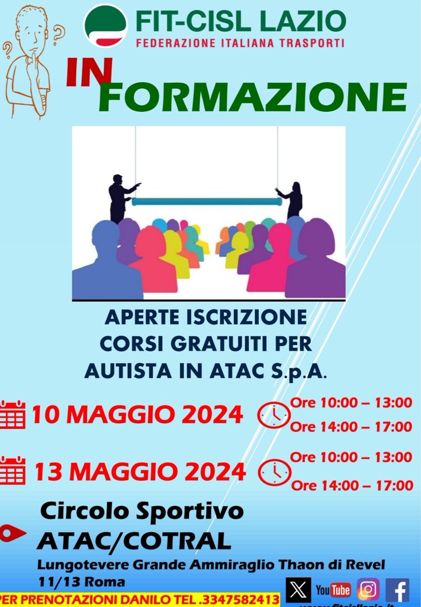 #Atac Il corso di formazione gratuito per aspiranti autisti organizzato dalla Fit-Cisl Lazio oggi sul Messaggero! Leggi l'articolo #ilsindacatoutile