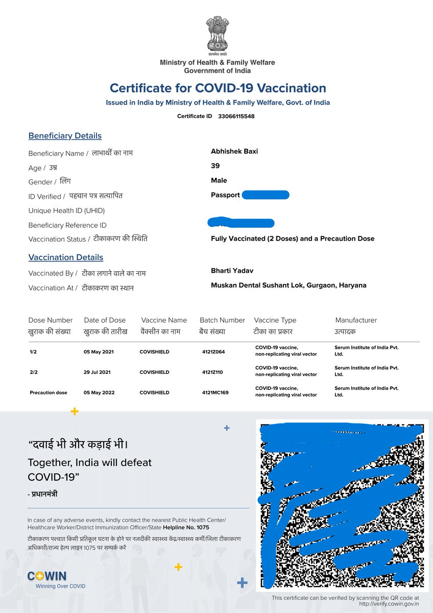 Reminder to everyone that you can download your COVID-19 vaccination certificate these days to avoid the one with a useless mugshot. Little mercies of the Model Code of Conduct in an election where the code has gone for a toss with BJP's misconduct.