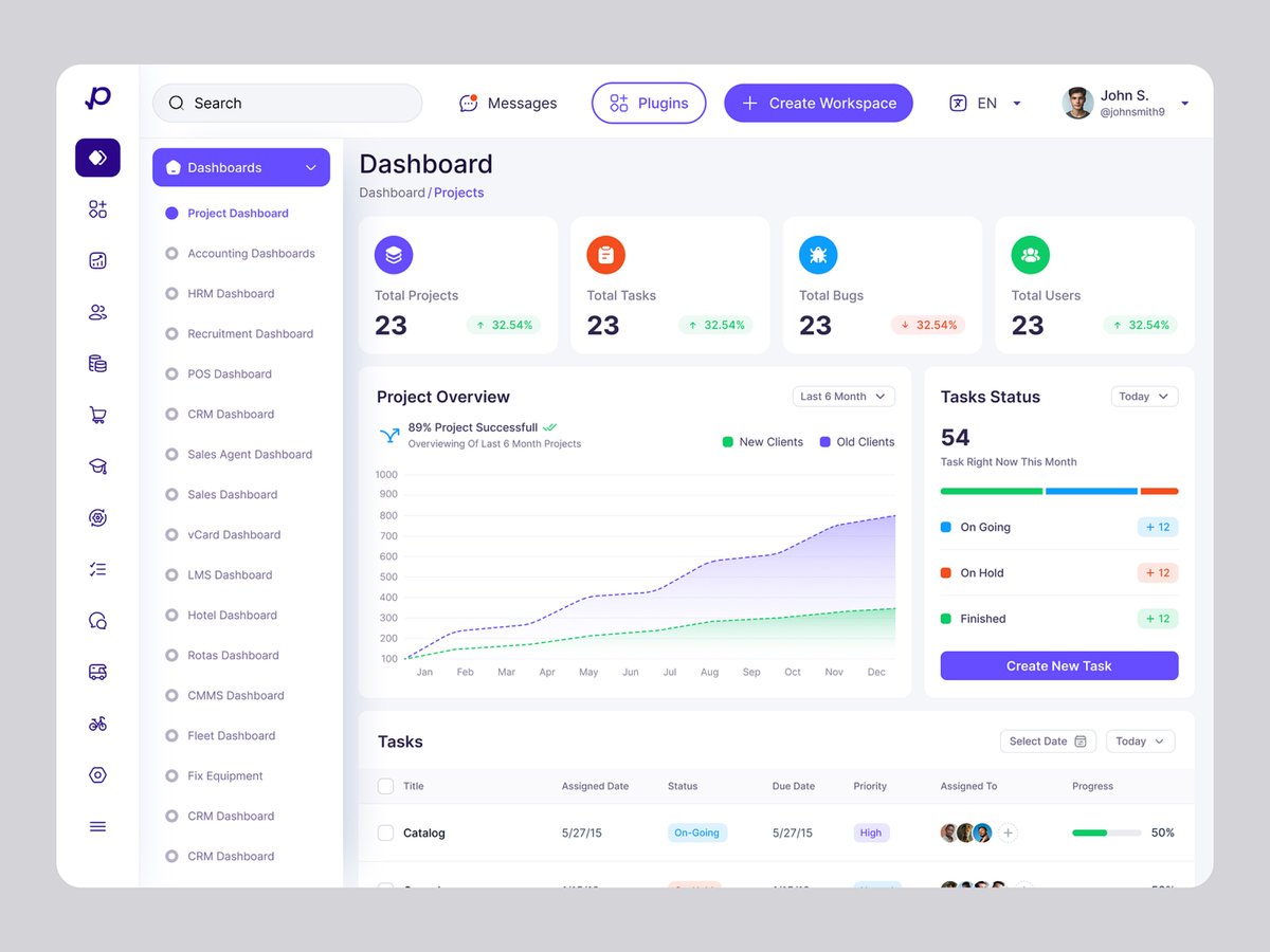 CRM Dashboard UI Design

Looking for a UX/UI Designer for your project?
Drop a line here: hello@mhmanik02.me

#dashboard #dashboarduidesign #ui #ux #uiux #uxui #figma #design #uidesign #uxdesign #designerlife #uidesigner #dribbble #behance #devignedge #mhmanik02