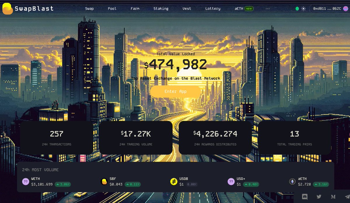 Metopia (@metopia_xyz) on Twitter photo π’ Star Badge Holders!
The third Star Opportunity is now LIVE! Let's dive into <a href="/SwapBlast/">SwapBlast</a>βs V3, and unlock the xSBF bonus! π°
πRewards: 1000 xSBF (10 winners, FCFS)
β
Metopia Star Badge holders,
β
Explore any of the features: providing liquidity on SwapBlast V3, joining the π’ Star Badge Holders!
The third Star Opportunity is now LIVE! Let's dive into <a href="/SwapBlast/">SwapBlast</a>βs V3, and unlock the xSBF bonus! π°
πRewards: 1000 xSBF (10 winners, FCFS)
β
Metopia Star Badge holders,
β
Explore any of the features: providing liquidity on SwapBlast V3, joining the