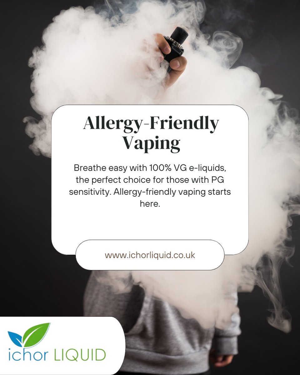 Allergic to PG? Discover safe vaping with 100% VG e-liquids: i.mtr.cool/bssovsdqcf #PGAllergy #IsleofMan #IOMVaping