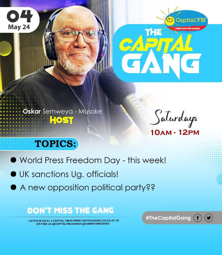 Agather Atuhaire will appear on Capital Gang Show this morning. Tune in.