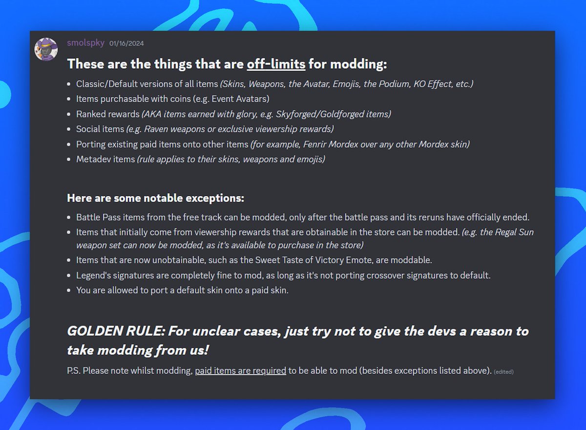 WE'VE UPDATED OUR MODDING RULES! For any questions, feel free to shoot a reply or join our Discord (in our bio).