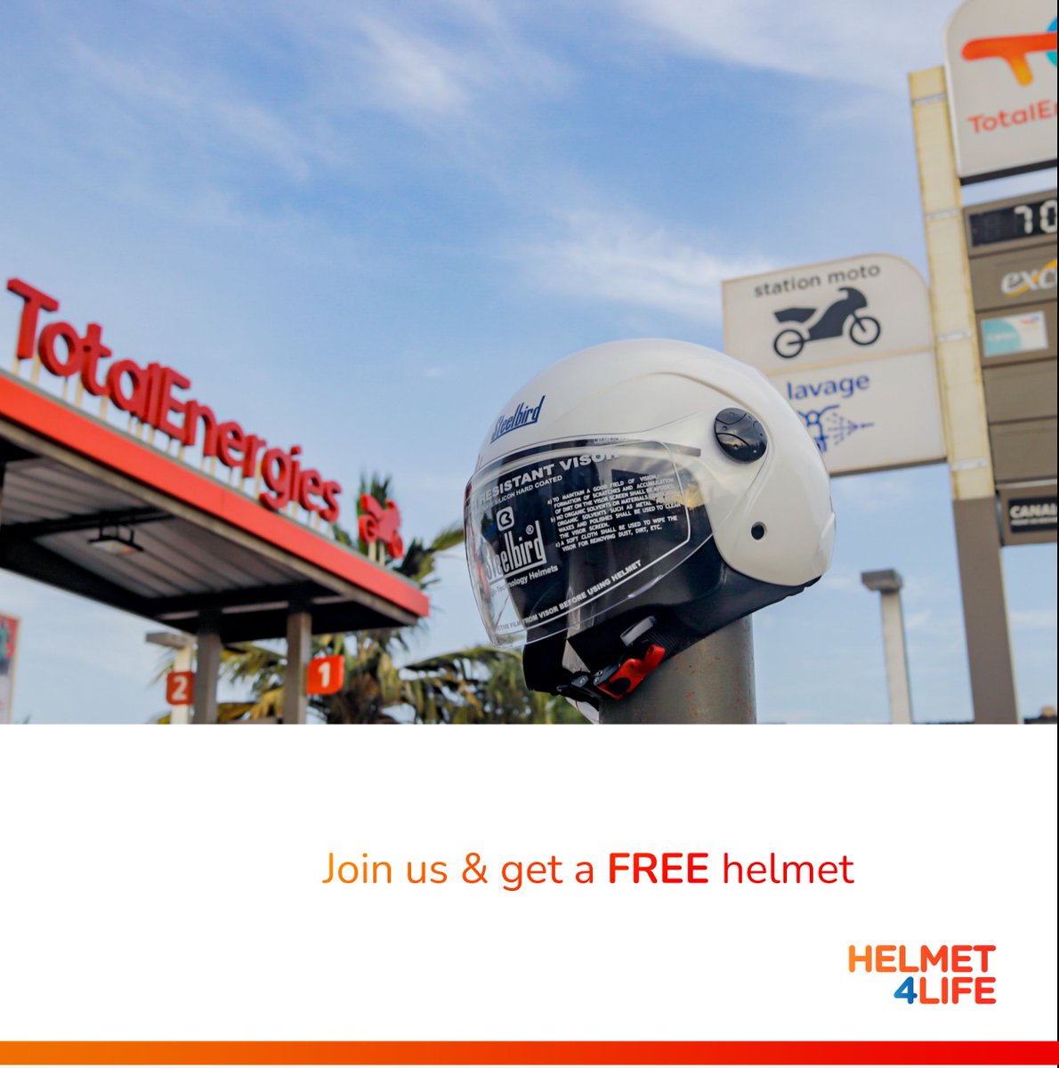 📣 Calling all bikers! Join us at our Helmet4Life road safety initiative at a TotalEnergies service station near you from May 14-17, 2024 & get a FREE helmet 🏍️ Register now at bit.ly/Helmet4Life. Don't ride alone - share with a fellow rider and join the crew! 👊