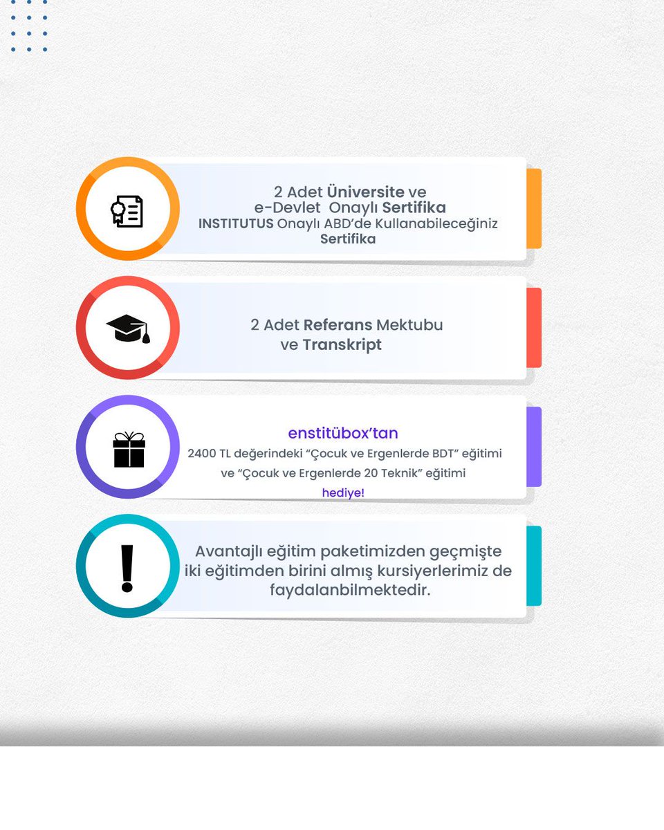 📣 SON 2 GÜN!

🎇Çocuk ve Ergenlerde Bilişsel Davranışçı Terapi + Çocuk ve Ergenlerde Kullanılan 20 Terapi Tekniği Uygulayıcı Eğitimi (6-8-13-14 Mayıs 2024 + 29-30 Mayıs 2024)

💥 2 Eğitim 3150 TL yerine 2750 TL!