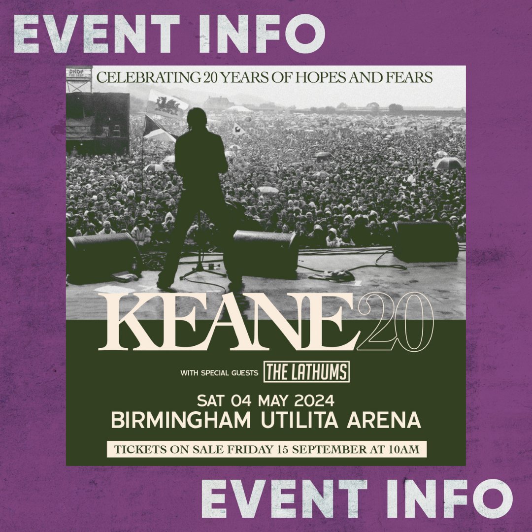 🎵 EVENT INFO🎵 🎸 Who's ready for @keaneofficial with special guest @TheLathums tonight? ℹ️ Make sure to visit our website for all event information, including the bag policy and performance times - bit.ly/3UaJmQt Enjoy the show! 🤟