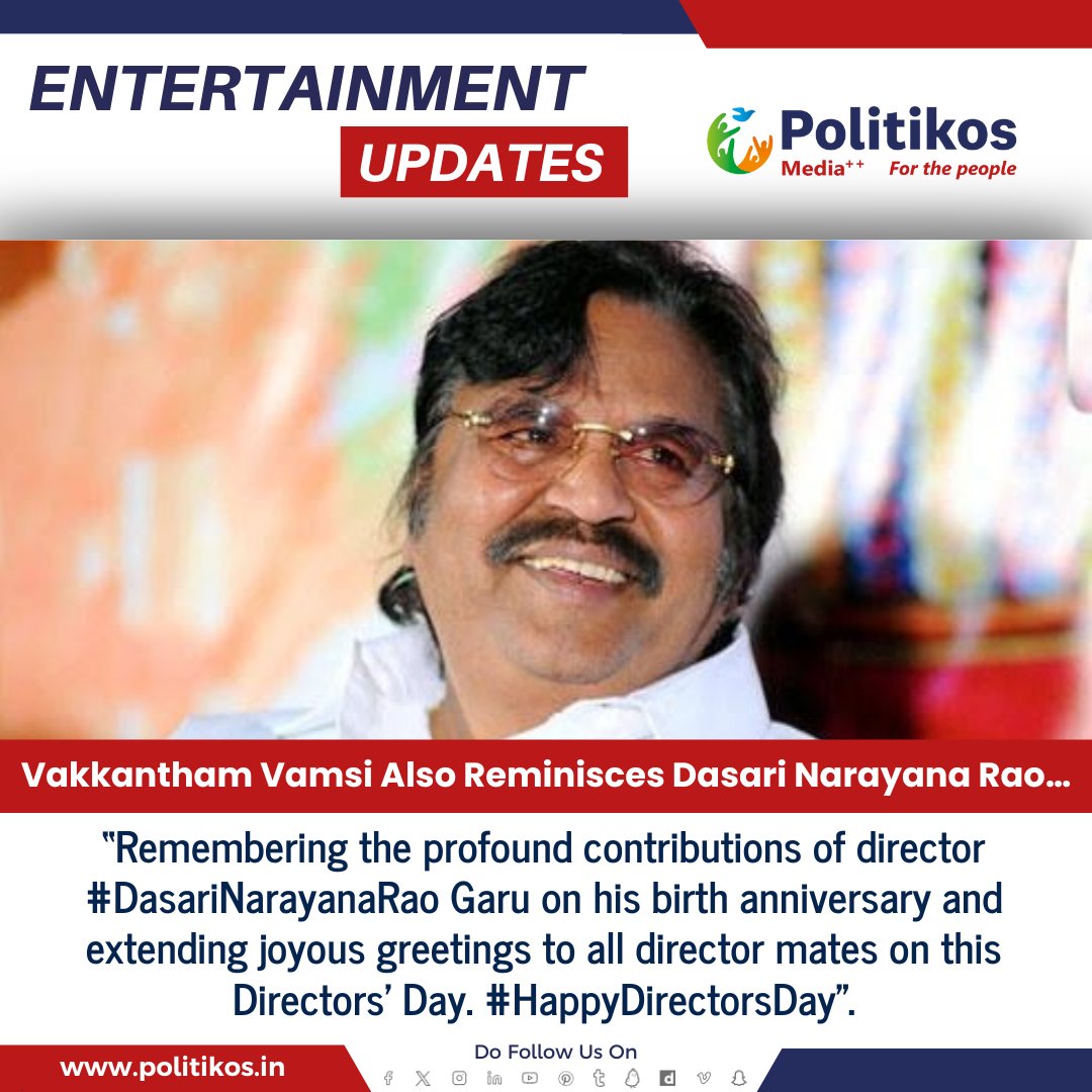 Vakkantham Vamsi Also Reminisces Dasari Narayana Rao
#politikos
#politikosentertainment
#VakkanthamVamsi
#DasariNarayanaRao
#DirectorTribute
#FilmmakingLegends
#RespectfulRemembrance
#FilmIndustryIcons
#DirectorialLegacy
#TributeToDasari
#IndianCinema
#FilmDirectors