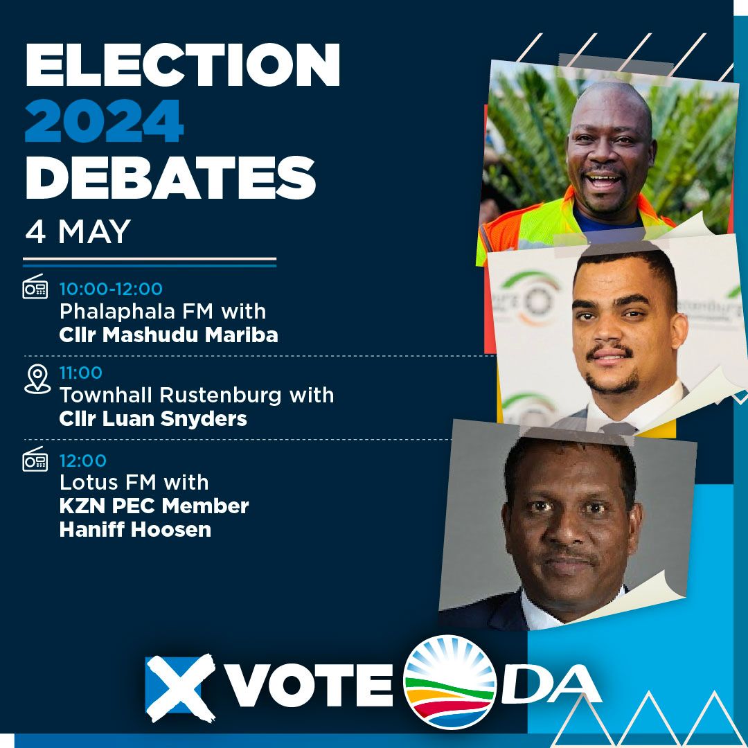 🎙️ Tune in on various platforms today as DA leaders share our solutions to #RescueSA.