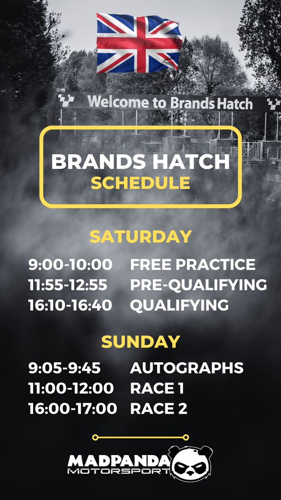 It will be a busy weekend 😎 *All times BST #2024season #GTWorldChEu #GT3 #MercedesGT3 #Madpanda #Sakura #SprintRacing #FanatecGT #MercedesAMG #BrandsHatch