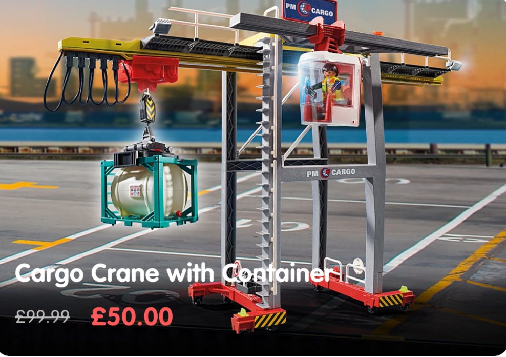 The Exclusive #Playmobil Cargo Crane with Container has an amazing 50% off at the Playmobil shop for a limited time! 🥳 Visit playmobil.co.uk for more info