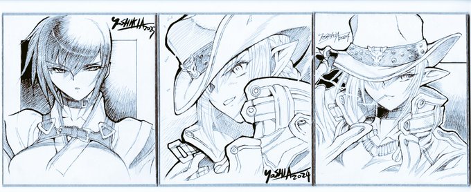 昨日描いた色紙3枚。
最近の色紙はガリガリ消しゴムかけしても表面が毛羽立たなくて好きです。 