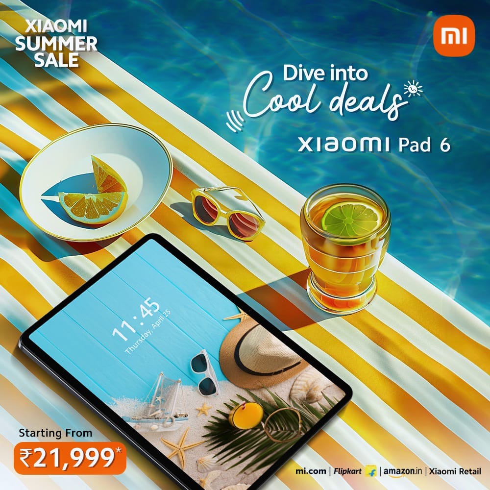 The #XiaomiPad6 is your perfect summer companion, and now it's available at never-before-seen prices! Explore more this summer with our #XiaomiSummerSale.