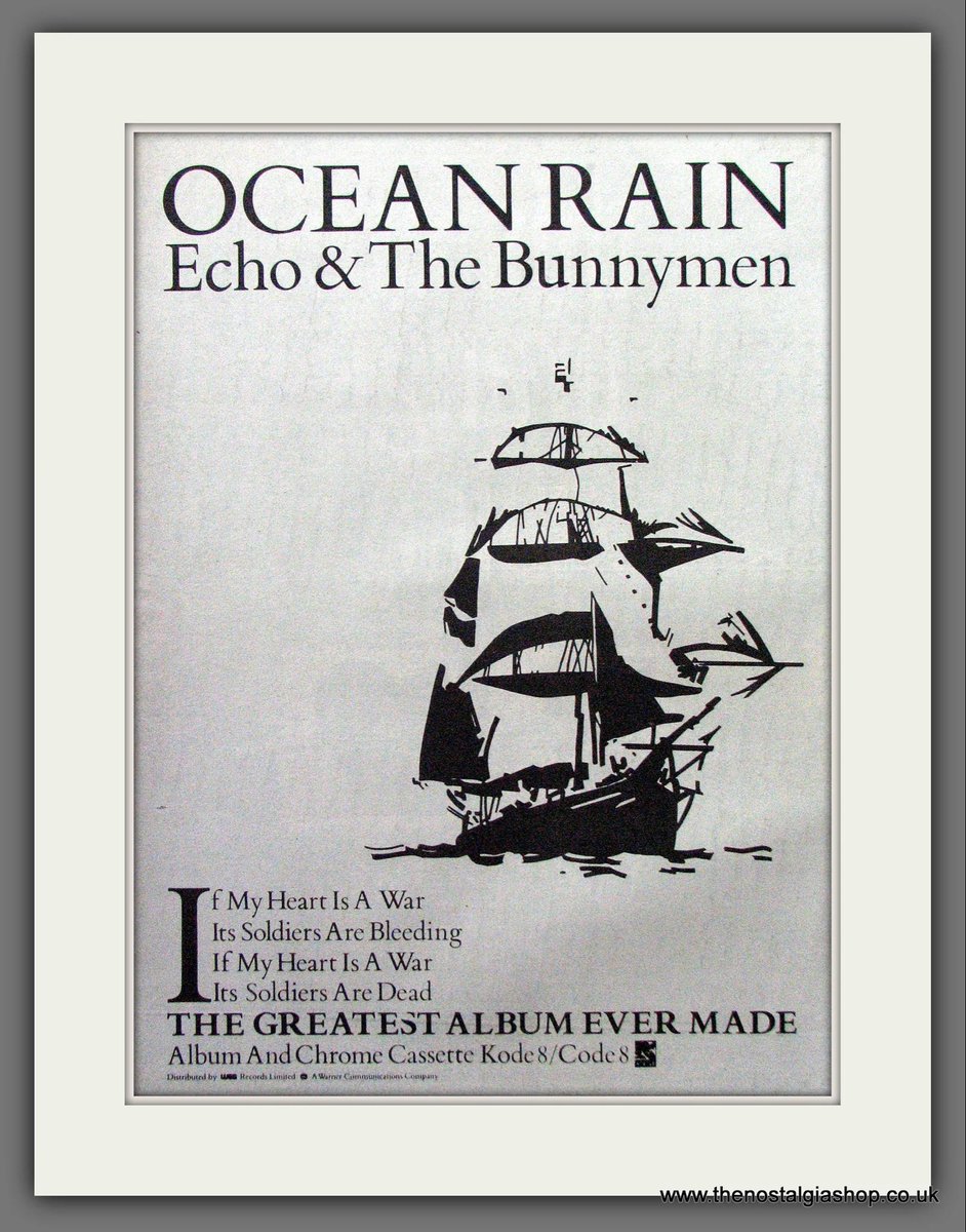 Happy Birthday to Ocean Rain. Album released this day in 1984 by Echo and The Bunnymen. Their 4th. AllMusic’s Jason Ankeny described it as 'dramatic and majestic', praising the 'sweeping string arrangements and hauntingly evocative production” A UK No.4 #EchoandtheBunnymen