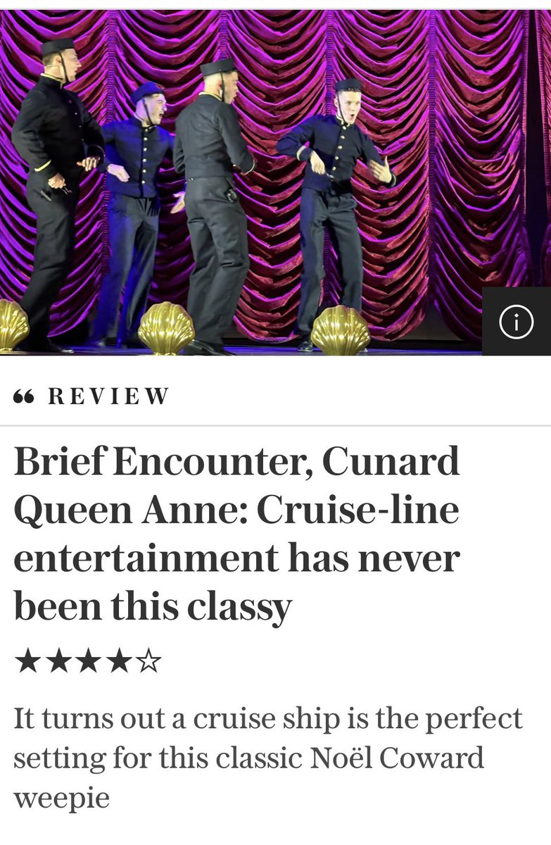 Daily Telegraph review from @domcavendish delighted for the creatives, cast  & the incredible technical team #bayofbiscayboys @cunardline