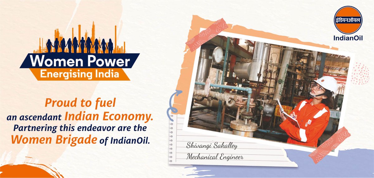 Meet Ms Shivangi Sakalley, a mechanical engineer at @IndianOilCl's Mathura Refinery, who takes pride in ensuring the precision and performance of refinery equipment. Her dedication embodies the essence of excellence at IndianOil.  #PrideofIndianOil