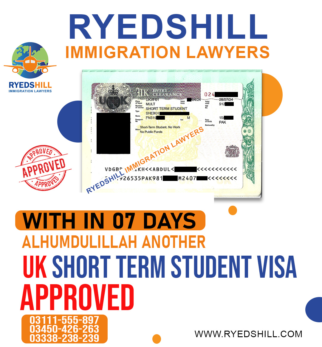 With In 07 Days UK Short Term  Visa Approved through Ryeds Hill Consultants! Proud to assist our client in securing their UK Student Visa for a bright future ahead. #VisaSuccess #RyedsHillConsultants #StudentVisa' #StudyAbroad #Immigration #studyinengland #visa #VisaSuccess