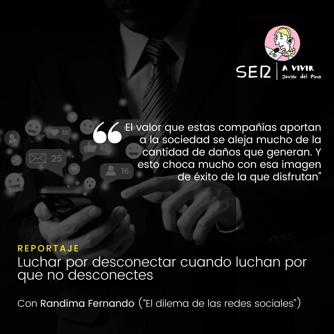 En un mundo donde resulta atrevido, hablamos con jóvenes que decidieron desconectar.

🗣 Tras años en una de ellas, @Randima_F (@HumaneTech_) expone los dilemas éticos y problemáticas de las tecnológicas. 

Un reportaje de @alessandra_prr y @FerGonzalezV8: linktr.ee/avivir