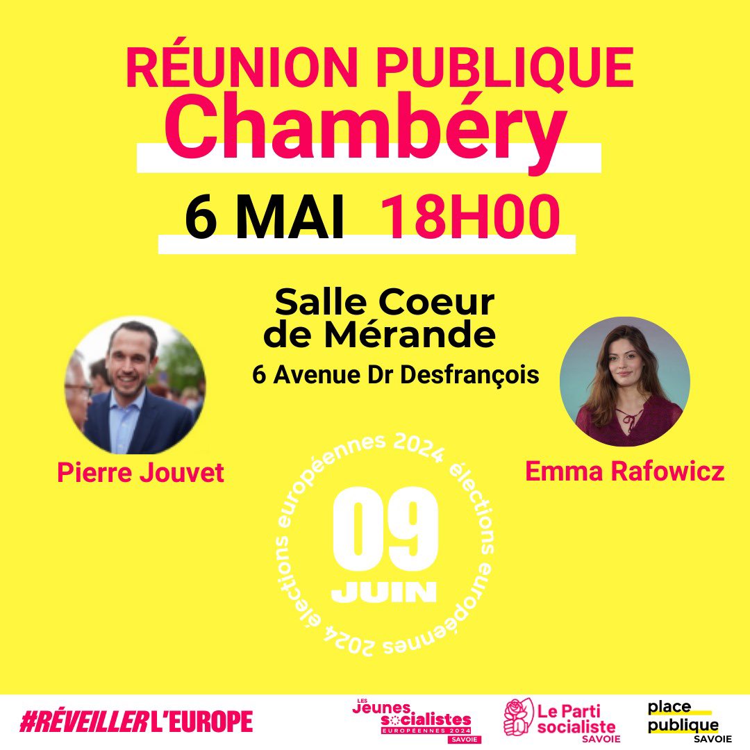 Nous étions hier en opération collage dans les rues chambérienne pour #reveillerleurope et rappeler notre réunion publique avec @PJouvet et @emmarafowicz lundi 6 mai ! 🌹🇪🇺🔥

#europeennes2024 #raphaëlglucksmann #partisocialiste #jeunessocialistes #europe #chambery #gauche