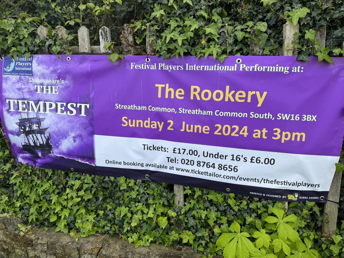 Outdoor Shakespeare is back Sunday June 2nd in the beautiful Rookery Gardens, #streatham - tickets online at tickettailor.com/events/thefest…
