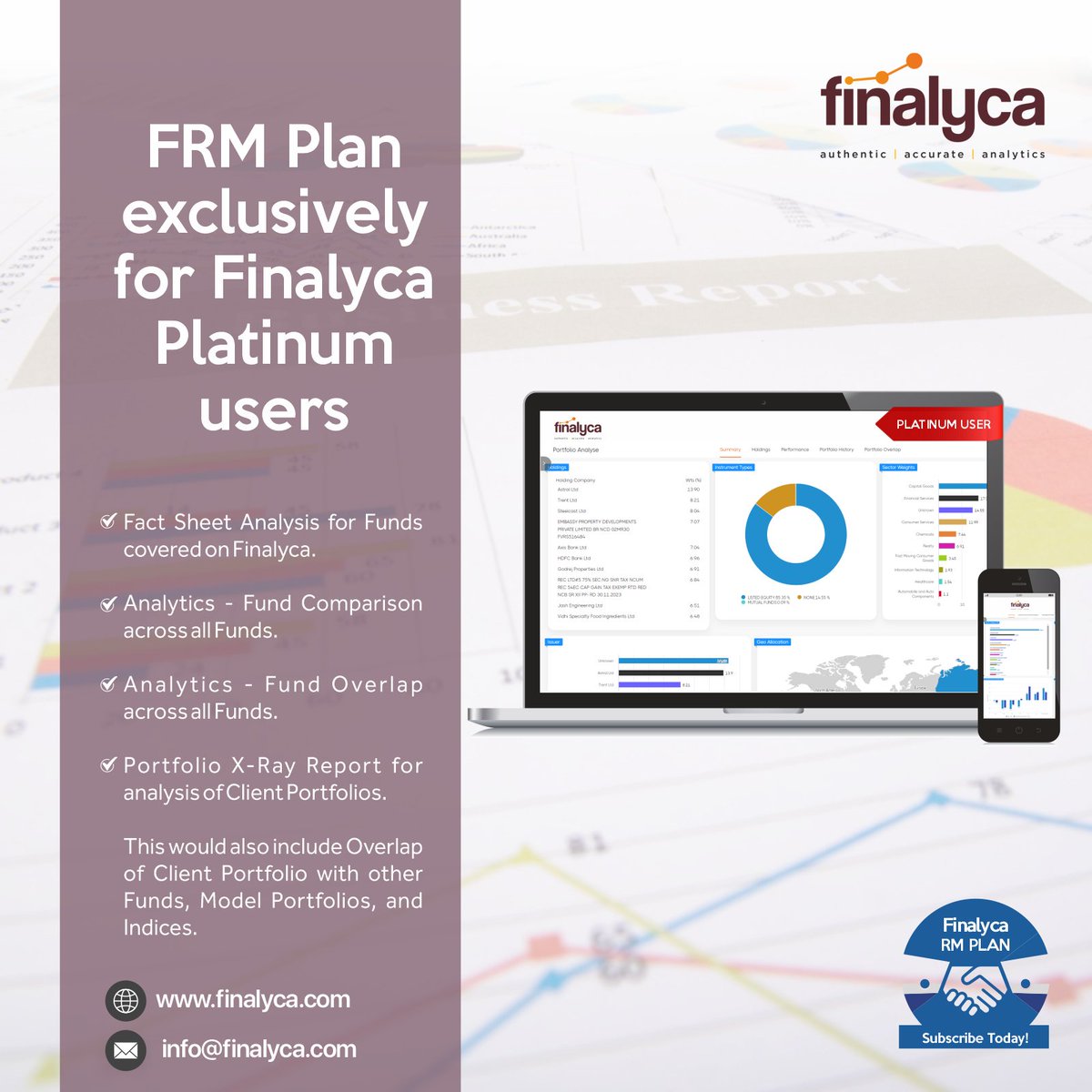 FRM would be exclusively available for FinalycaPlatinum users. 

Get a free demo at finalyca.com

#stockmarket #PMS #portfoliomanagement #mutualfunds
