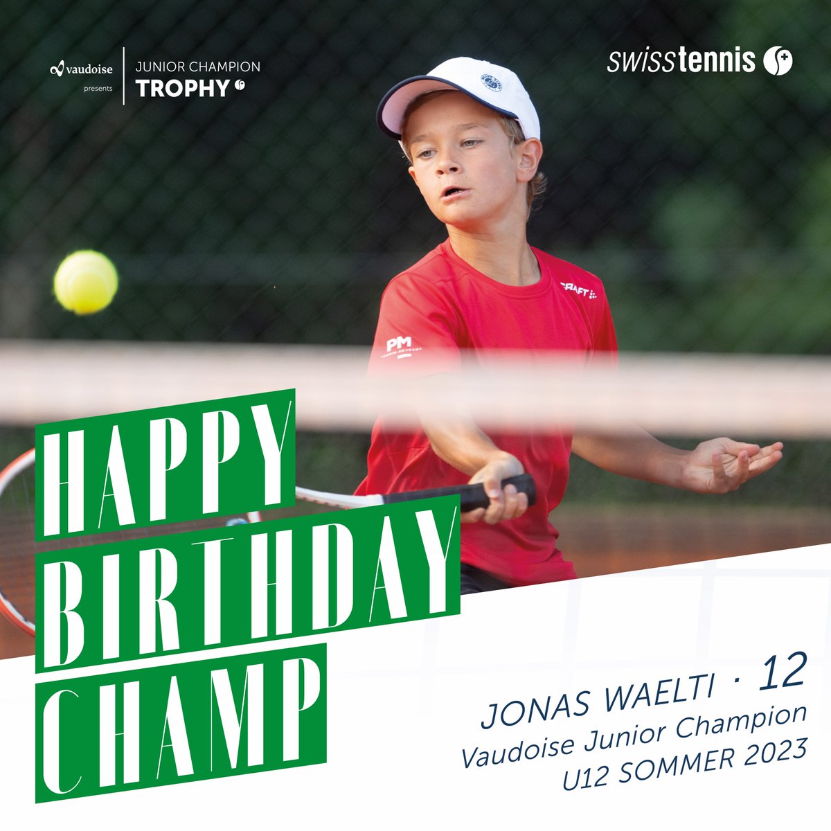 We wish our Vaudoise Junior Champion a Happy Birthday!🎁🎉 Enjoy your day, Jonas Waeltii !💯 #BuildTheNextGeneration #SupportTheSwiss #swisstennis#celebration #bestwishes #happybirthday #birthdayboy
