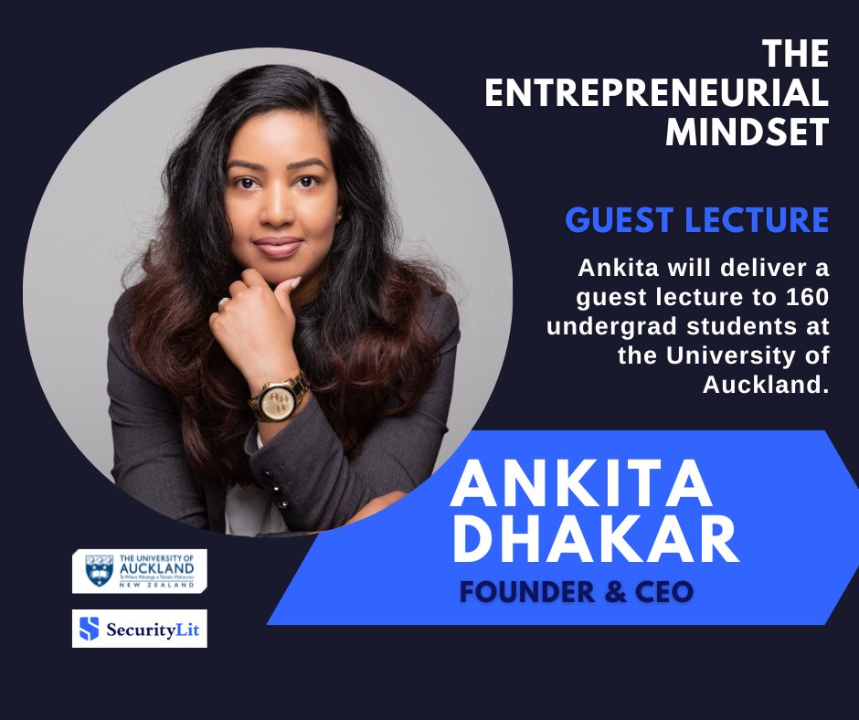 Next week, I have the privilege of delivering a guest lecture at @AucklandUni as part of the course – The Entrepreneurial Mindset 🚀

In my talk, I'll share insights from my own personal and professional journey, highlighting the essential qualities that successful entrepreneurs…