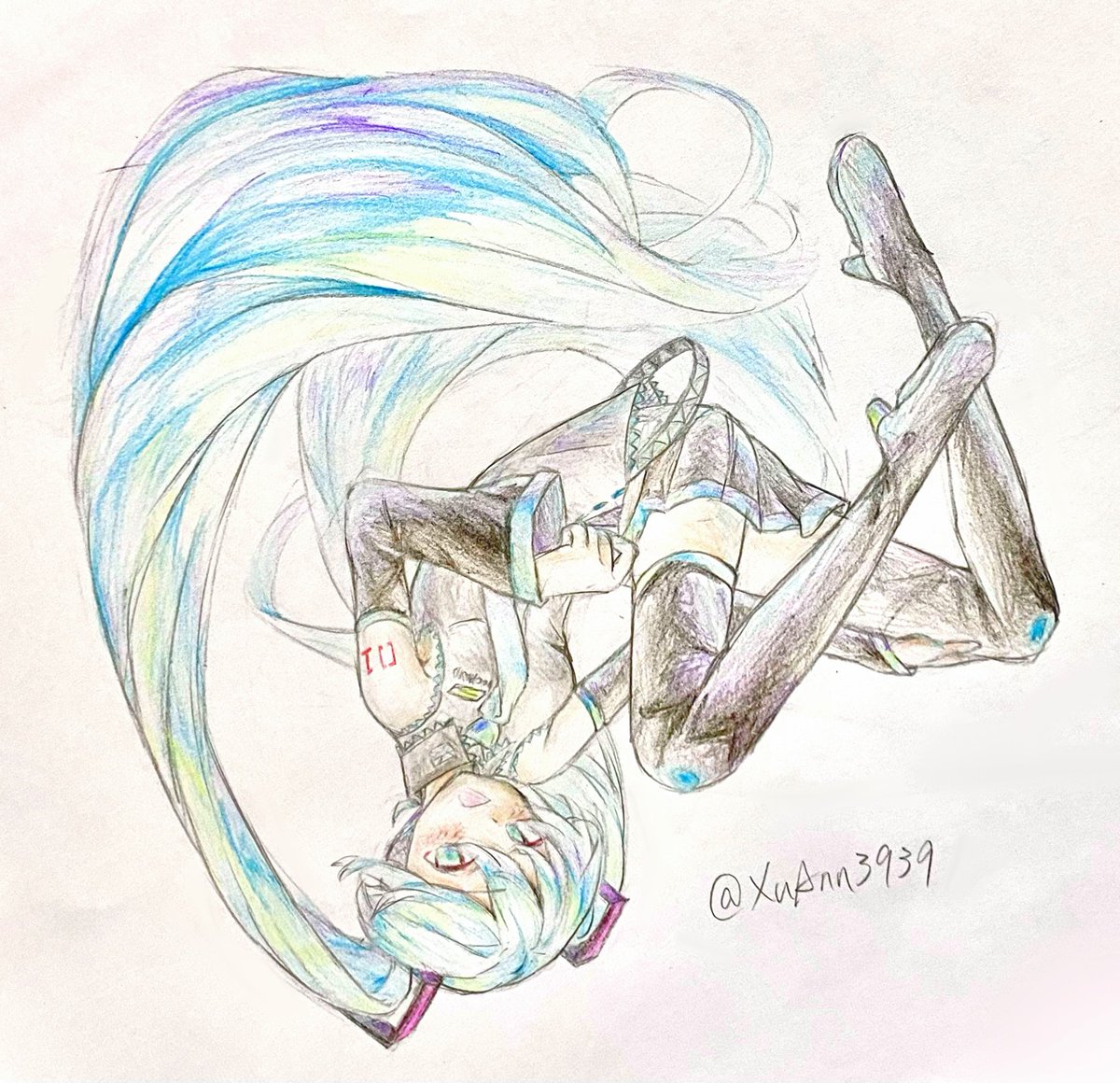 色鉛筆でミクを描きました！
#初音ミク #初音未來 #ボカロ #VOCALOID