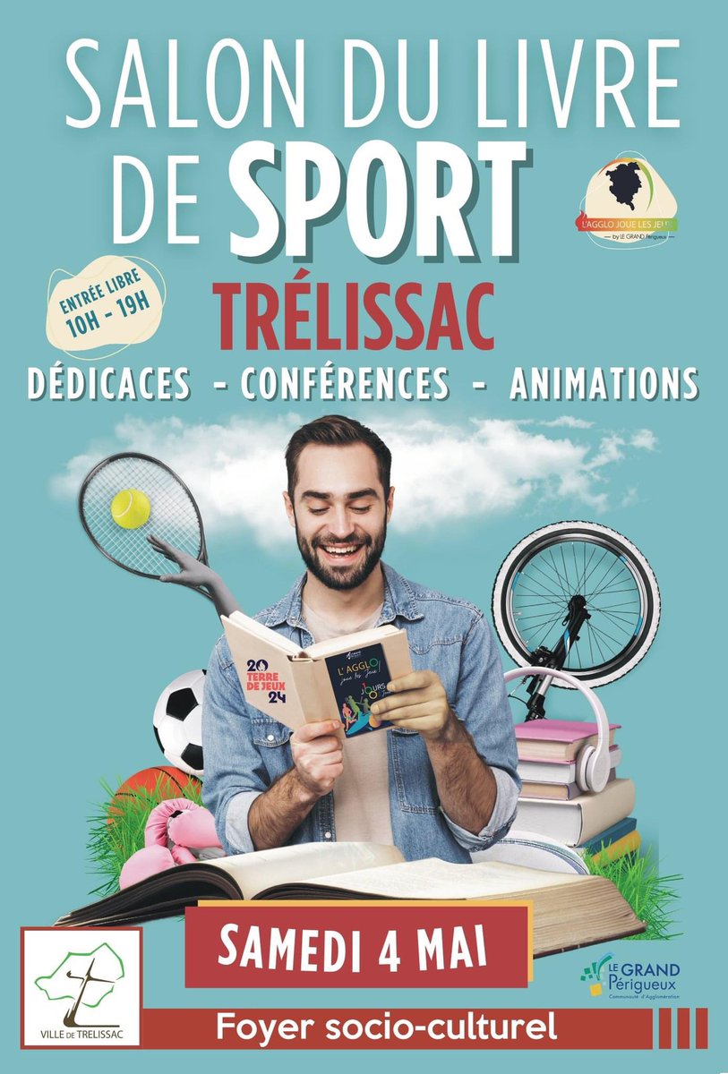 ÉVÉNEMENT ! ⏰ C’est aujourd’hui ! Retrouvez nous au Salon du livre de sport organisé par la Ville de Trélissac (en Dordogne). L'occasion pour vous de venir nous rencontrer à notre stand et de (re)découvrir nos ouvrages. 👉lessportives-editions.fr