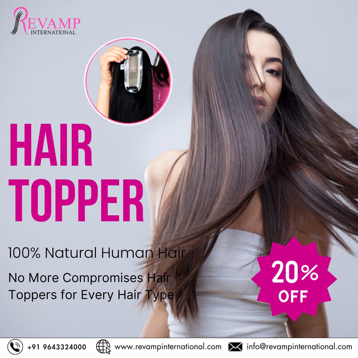 Introducing our latest hair topper for Revampinternational.

Transform your look effortlessly with this versatile accessory!

Say goodbye to bad hair days and hello to instant glam

#RevampInternational #hairtoppers #hairthinning #customhairtoppers #NaturalHairToppers