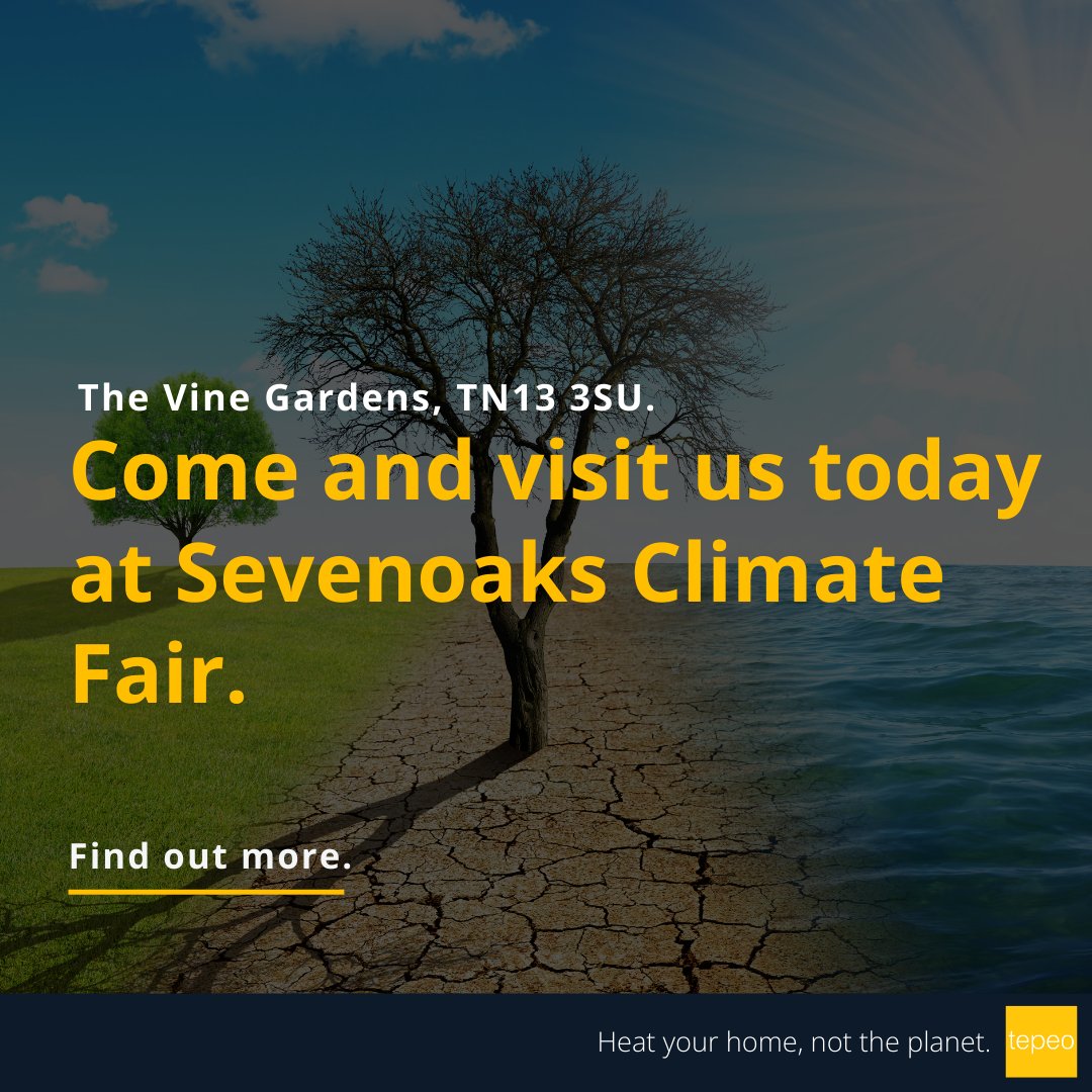 Don't forget to stop by the Sevenoaks Climate Fair today! Our team will be there to guide you on your sustainable journey. 🌍 See you there! ⭐ #SevenoaksClimateFair #HeatYourHomeNotThePlanet #tepeoPRO #ClimateAwareness #ActOnClimate #SustainableFuture