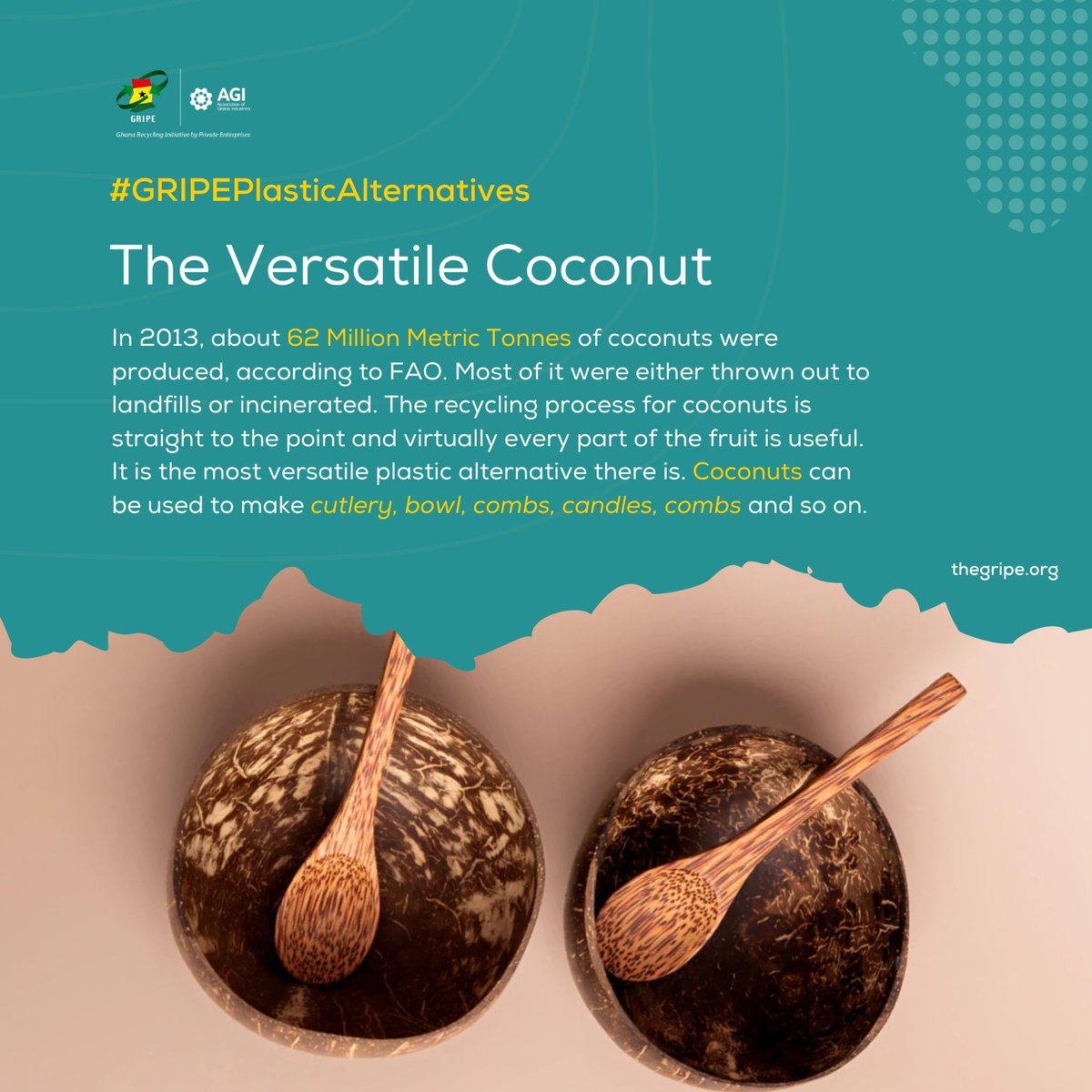 Today, we'll discuss coconuts, one of the most underappreciated and adaptable plastic alternatives out there.#coconut #plastic #landfills #FAO #wastemanagement #gripe #alternativestoplastics