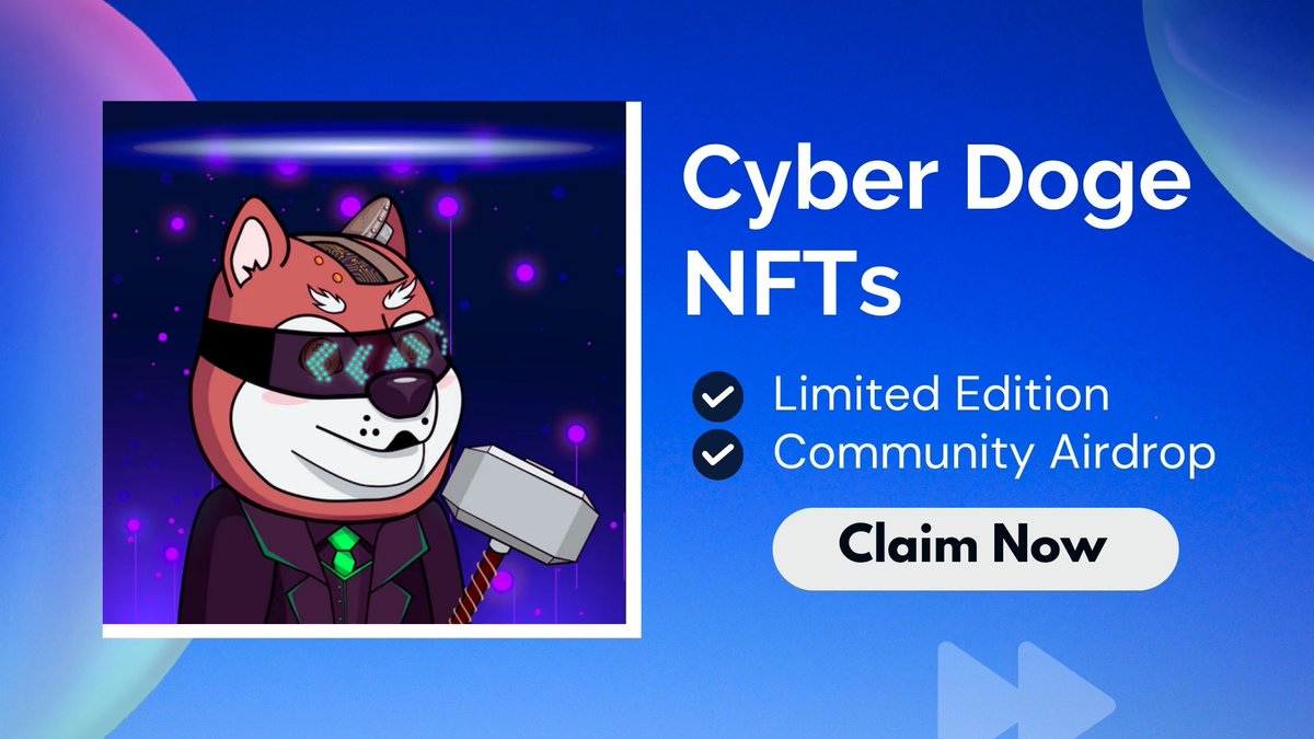 PepperCrypto_'s tweet image. Cyber Doge NFTs Mint Live 🎉

Join Giveaway ✅
Retweet✅

👇GO👇
gleam.io/xLJEv/cyber-do…