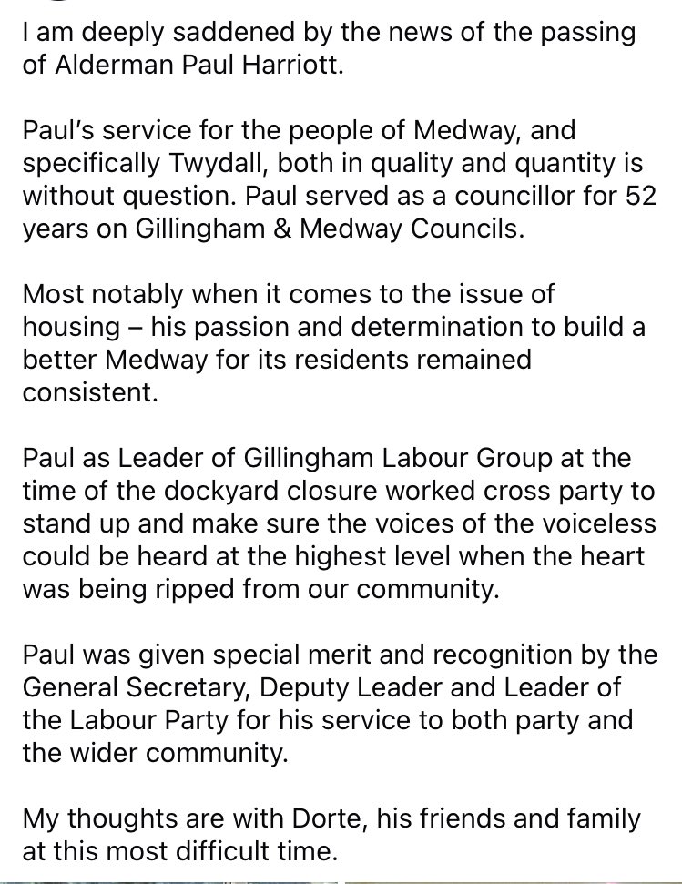 Statement on the passing of Alderman Paul Harriott