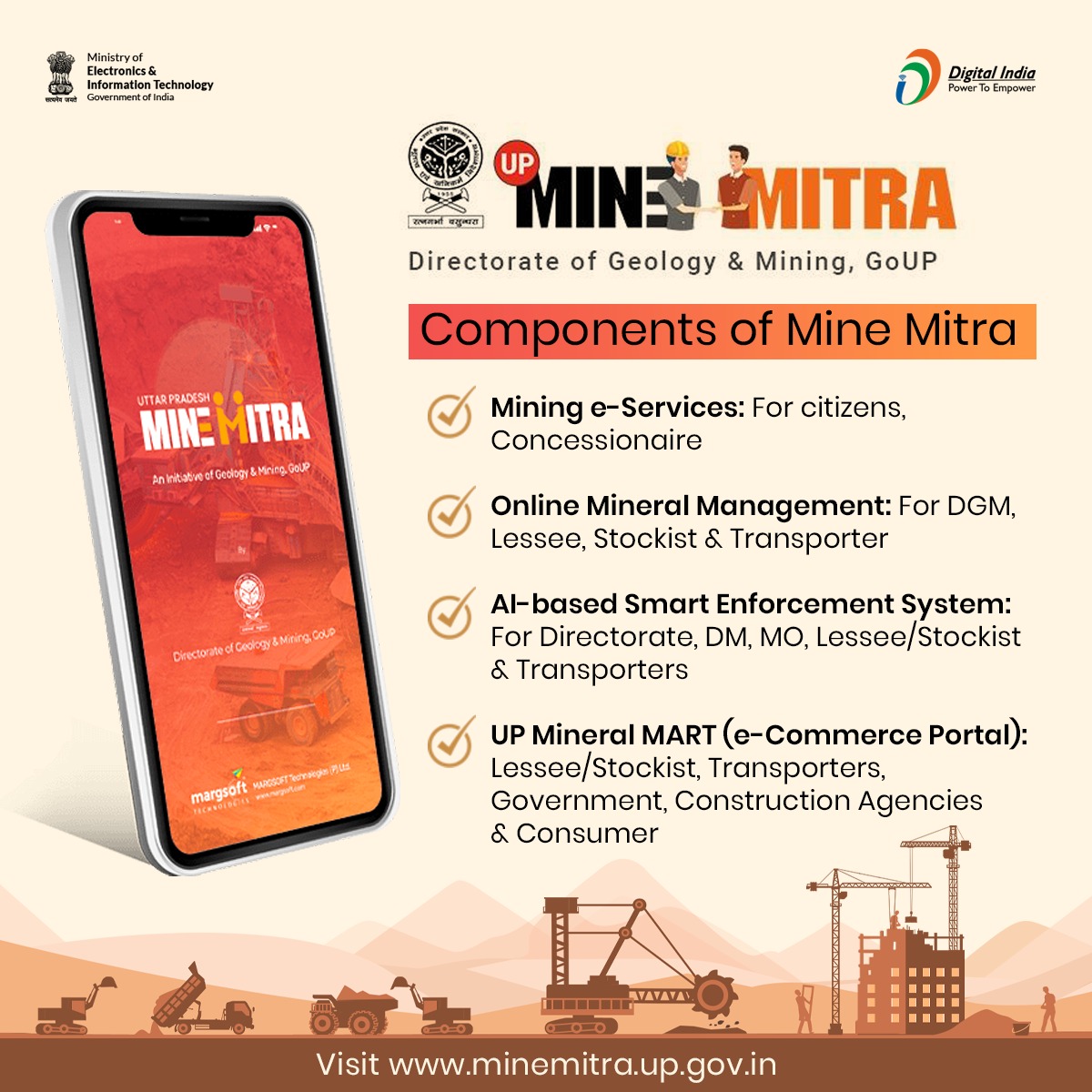 #MineMitra - A truly integrated platform for transparent mining management & citizen-centric services  API Integration with @MORTHIndia's (VAHAN) & other State Govt depts.

#CoalMinersDay #DigitalIndia #MineAwarenessday @MinesMinIndia @UPGovt