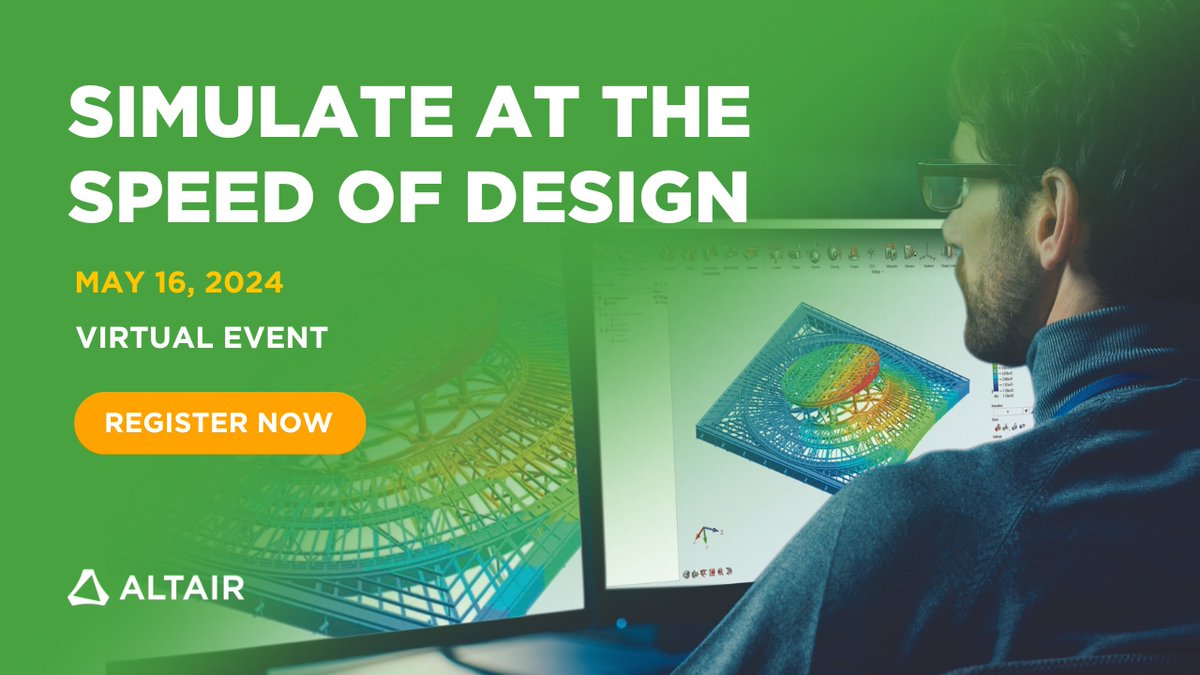 Explore how SMB/SMEs like yours are harnessing Altair #Simulation solutions like Altair #Inspire, #SimSolid, and #SimLab to slash risks and costs linked to late design and manufacturing changes - events.altair.com/simulate-at-th… #SimulateAtSpeed #Altair #VirtualEvent #Onlyforward