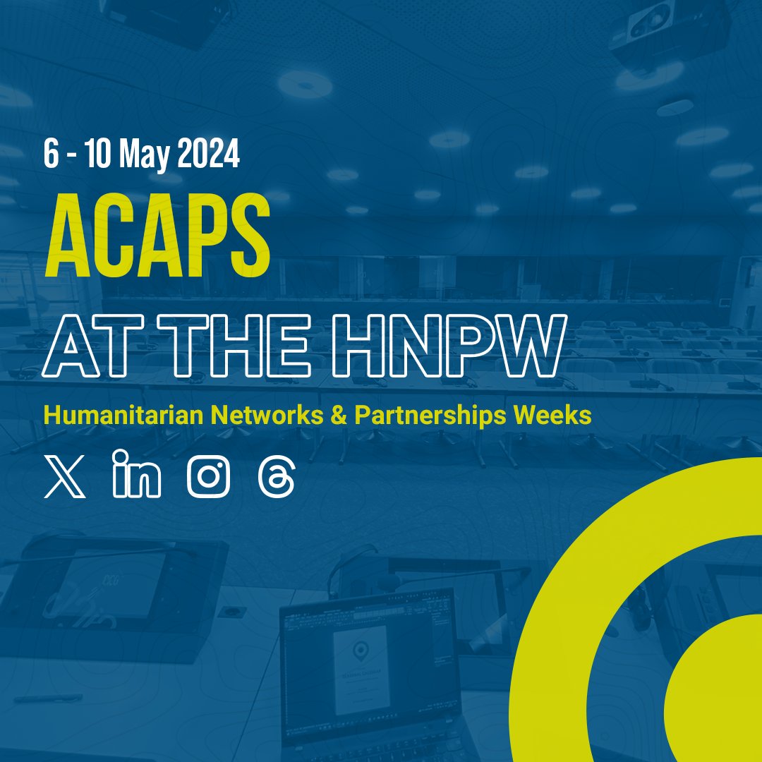 Interested in #climatechange info for #humanitarians, rapid anticipatory analysis for operational decision making, #data quality for emergency response, or how ACAPS is empowering analysts w/SOPHIA? 6-10 May: let's meet up in person or online at #HNPW 📋acaps.org/en/thematics/a…