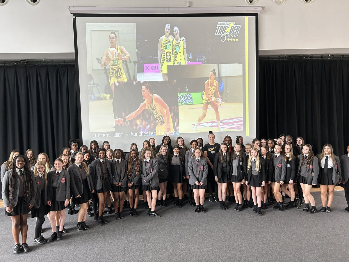 Our netball teams were delighted to meet @thundernetball player Shadine Van Der Merwe this week. She talked about her professional career, injury setbacks and life living away from home. A truly inspiring story, thank you! 🏐@NewmanRC_Head