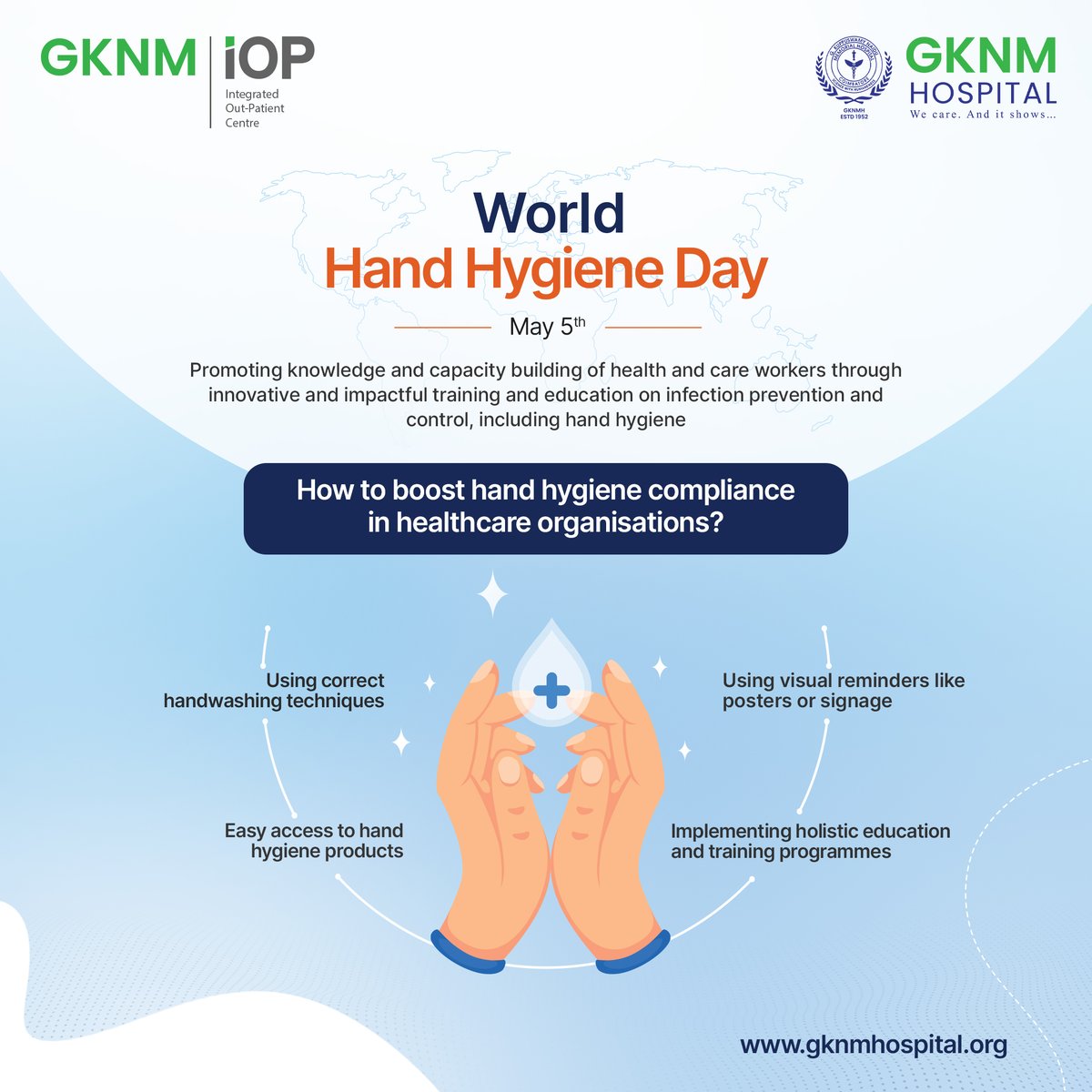 Education and awareness about #handhygiene not only reinforces a culture of safety but also protects both patients and staff from healthcare associated infections. #WorldHandHygieneDay #HandHygieneDay #CleanYourHands #HandWash #InfectionFree #GKNM #GKNMH #GKNMIOP #GKNMHospital