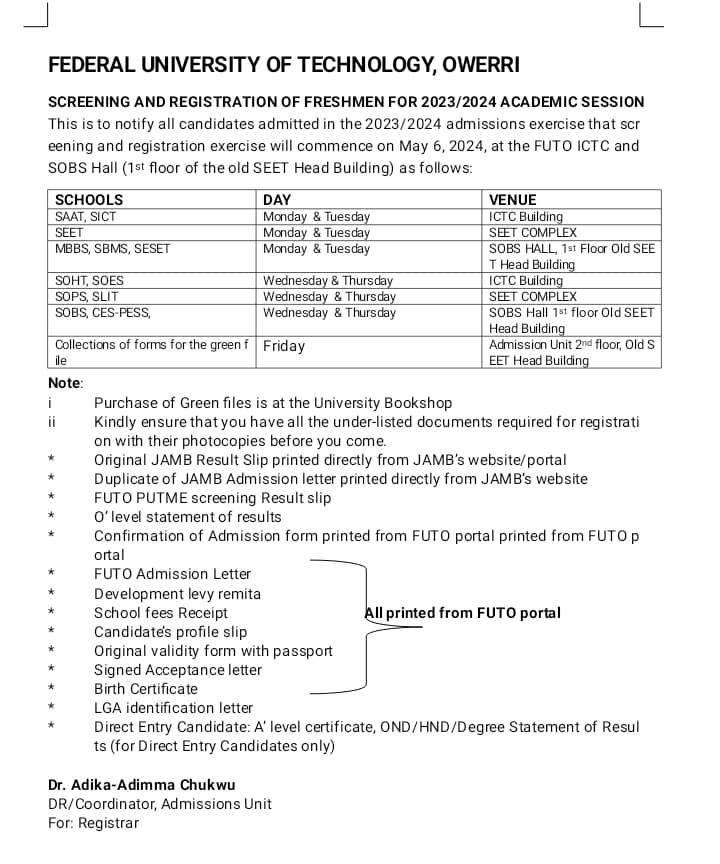 FUTO Nigeria tweet media